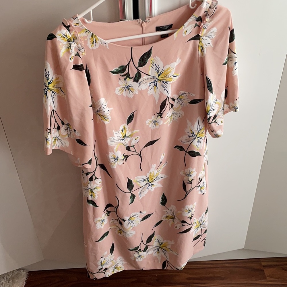 Ann Taylor Factory Blush Pink Floral Dress, Size 0P